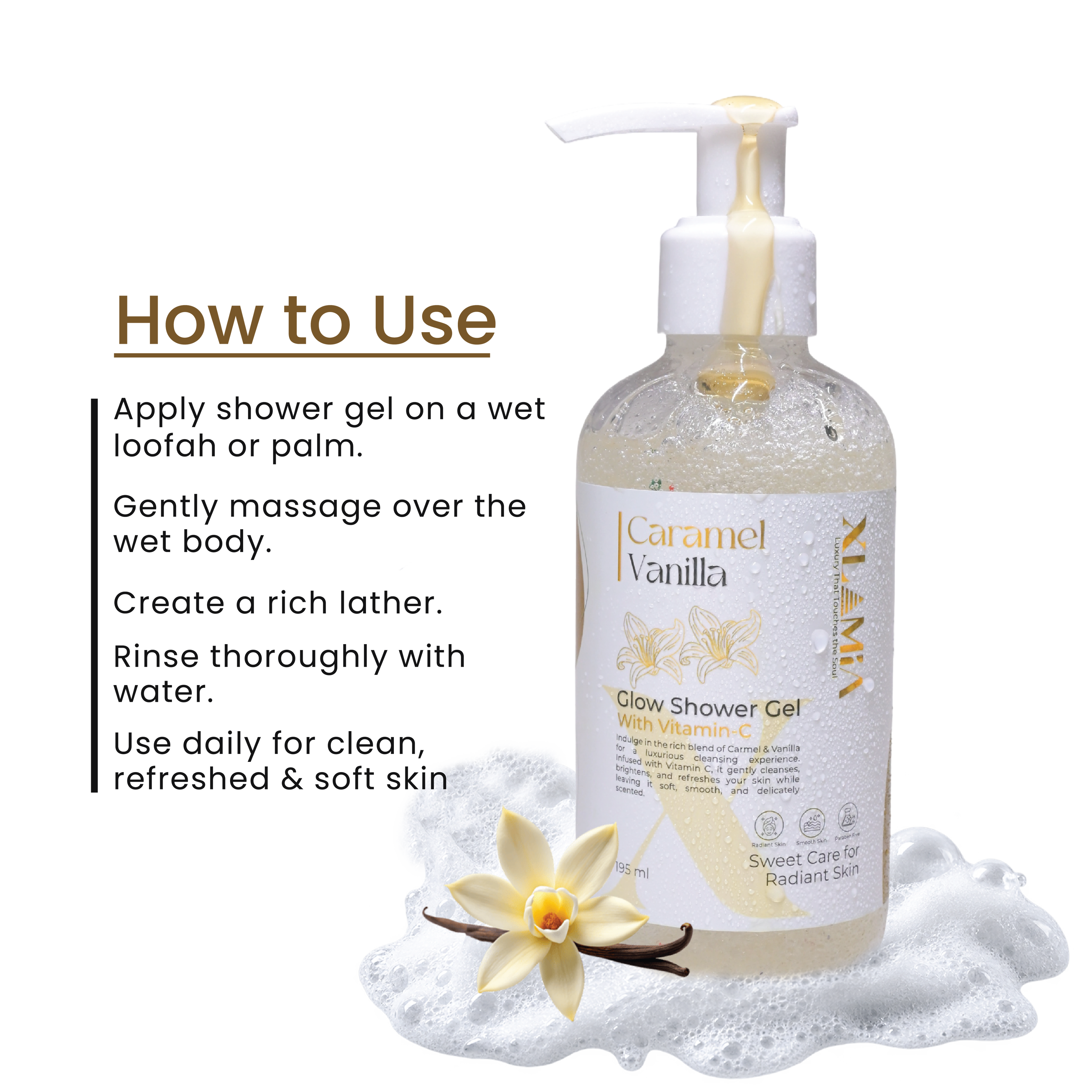 Caramel Vanilla Shower Gel With Vitamin - C