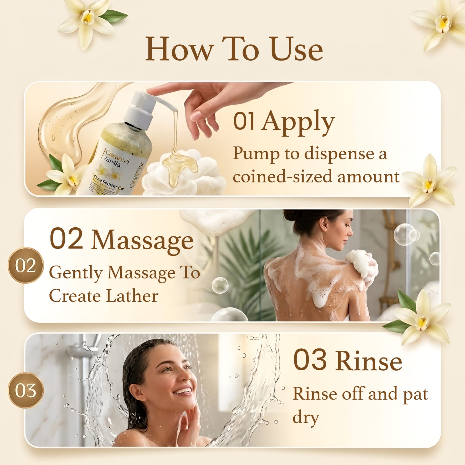 Caramel Vanilla Shower Gel With Vitamin - C