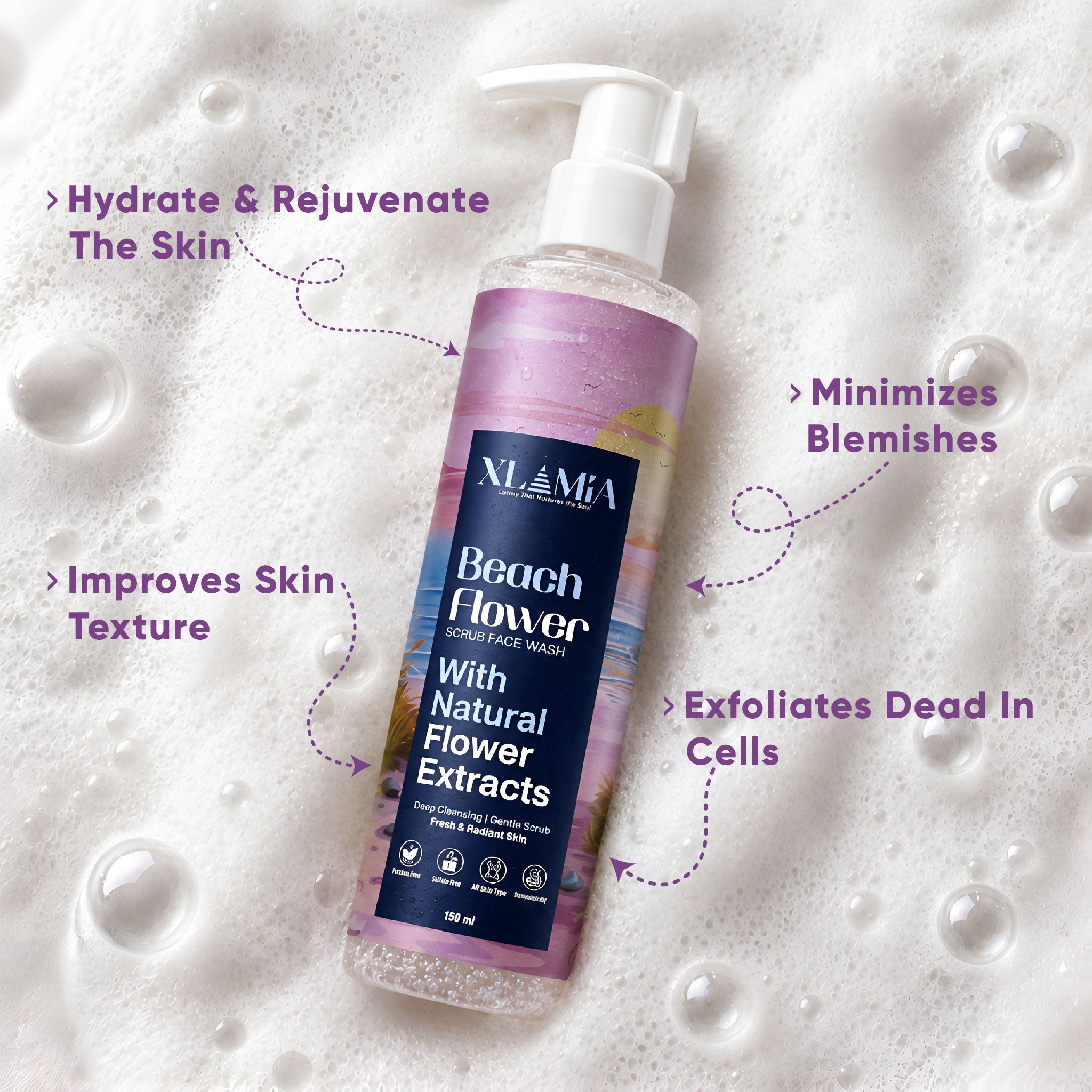Beach Flower Scrub Face Wash